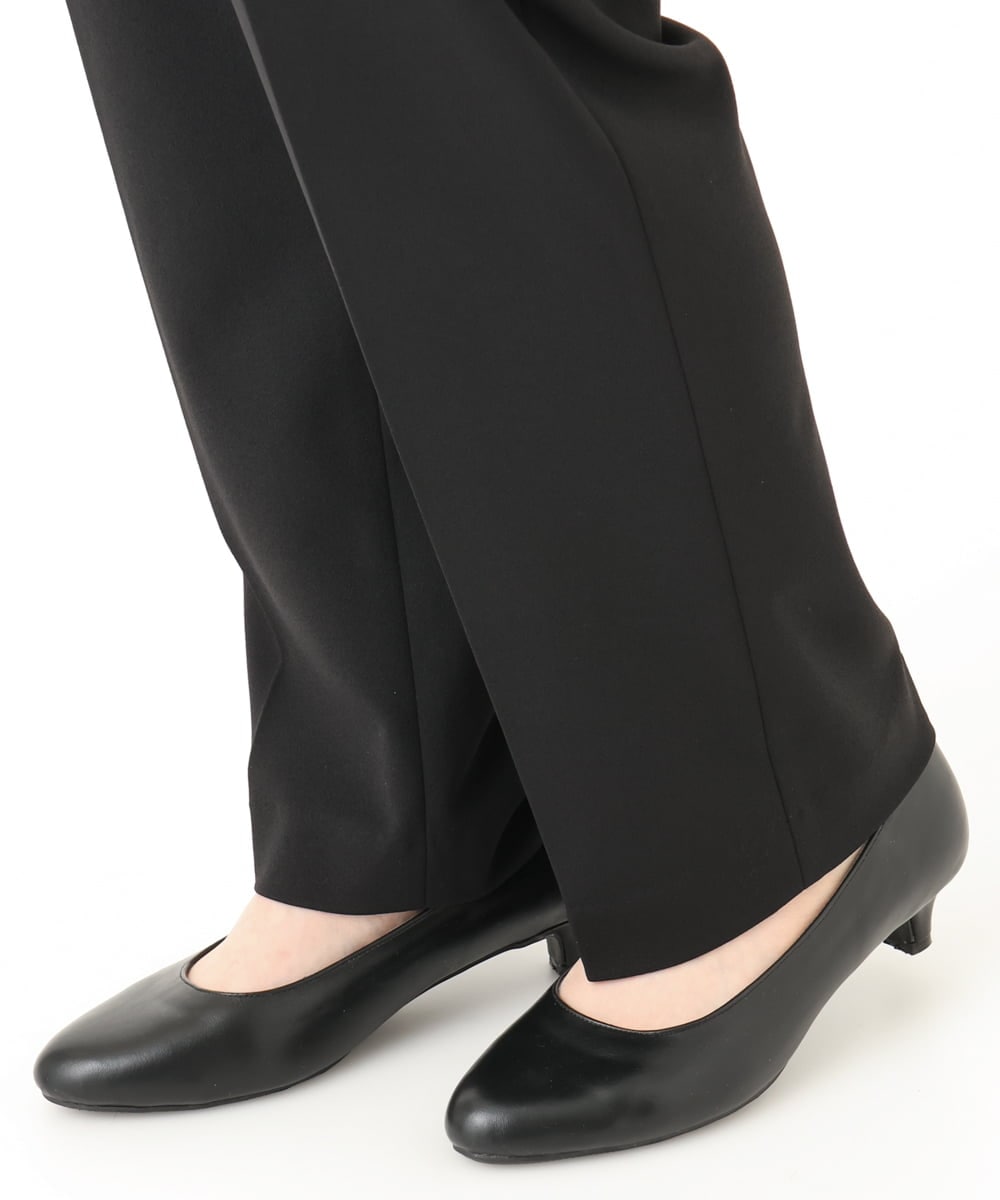 OLLLA19139 eur3(エウルキューブ) 【WEB先行販売】【大きいサイズ/11号サイズあり】カットジョーゼットテーパードパンツ ブラック(94)