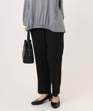 OLLLA19139 eur3(エウルキューブ) 【WEB先行販売】【大きいサイズ/11号サイズあり】カットジョーゼットテーパードパンツ ブラック(94)