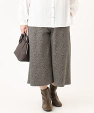 OLLLA20099 eur3(エウルキューブ) 【WEB先行販売】【大きいサイズ】キュロットパンツ ダークブラウン(87)