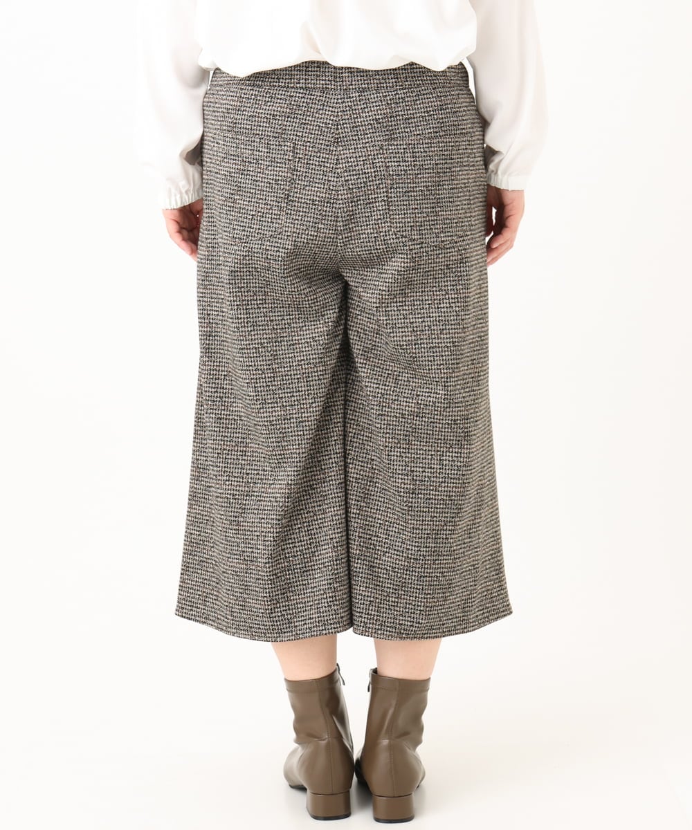 OLLLA20099 eur3(エウルキューブ) 【WEB先行販売】【大きいサイズ】キュロットパンツ ダークブラウン(87)