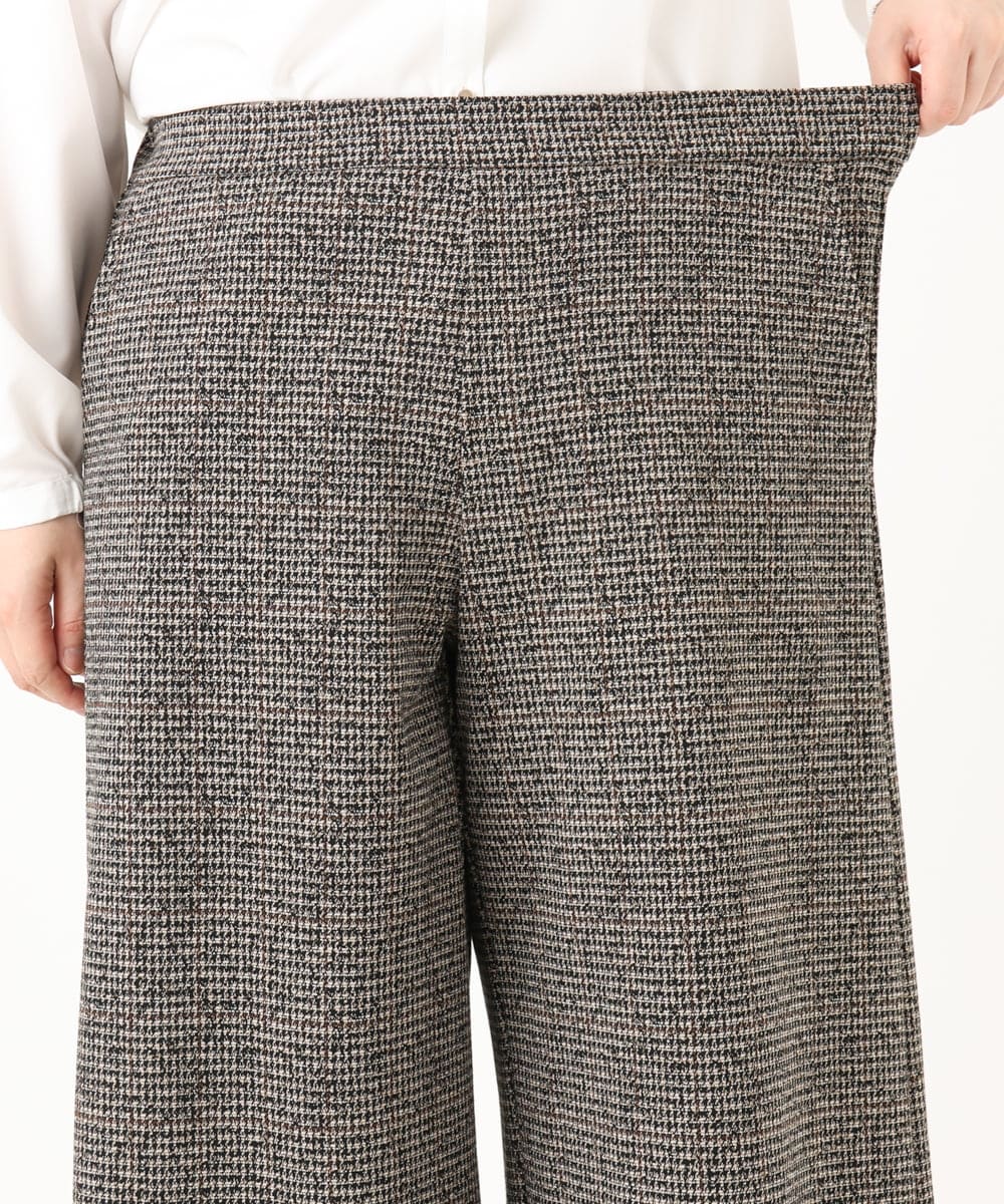 OLLLA20099 eur3(エウルキューブ) 【WEB先行販売】【大きいサイズ】キュロットパンツ ダークブラウン(87)