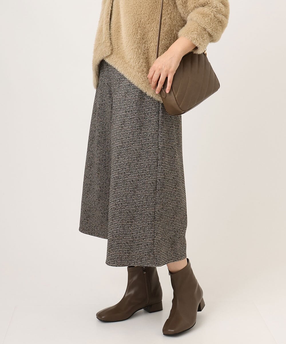 OLLLA20099 eur3(エウルキューブ) 【WEB先行販売】【大きいサイズ】キュロットパンツ ダークブラウン(87)