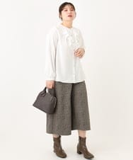 OLLLA20099 eur3(エウルキューブ) 【WEB先行販売】【大きいサイズ】キュロットパンツ ダークブラウン(87)