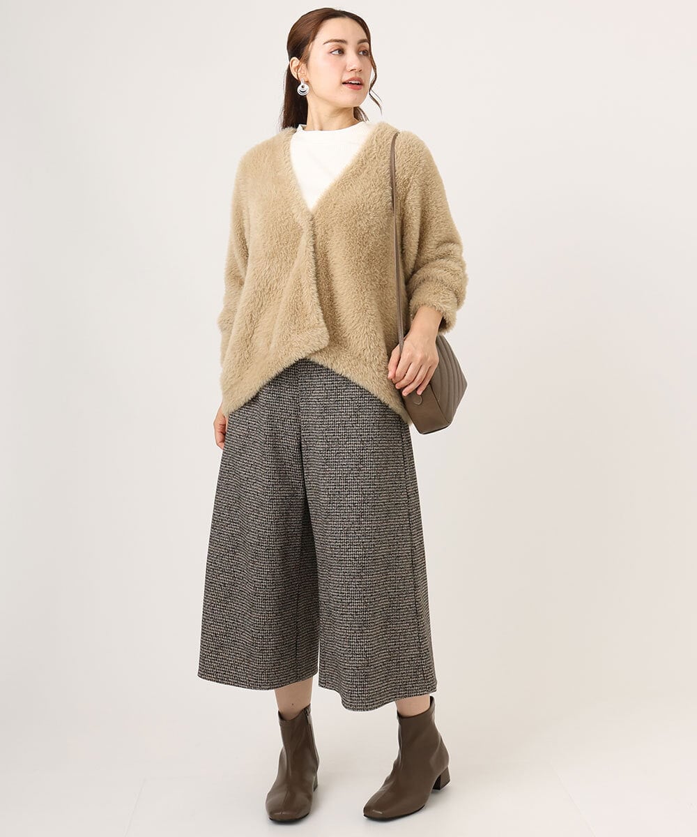 OLLLA20099 eur3(エウルキューブ) 【WEB先行販売】【大きいサイズ】キュロットパンツ ダークブラウン(87)