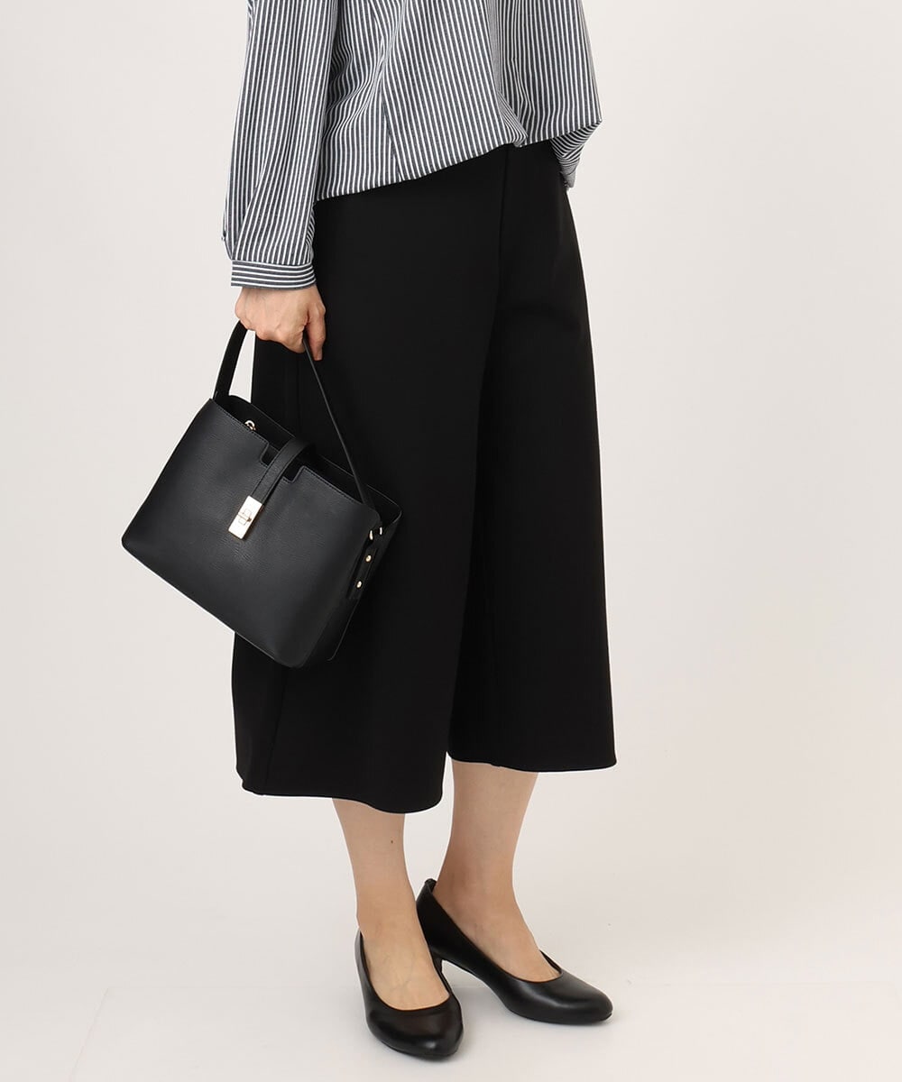 OLLLA20099 eur3(エウルキューブ) 【WEB先行販売】【大きいサイズ】キュロットパンツ ブラック(94)