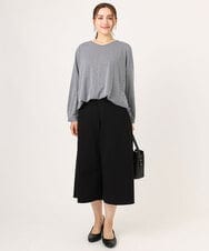 OLLLA20099 eur3(エウルキューブ) 【WEB先行販売】【大きいサイズ】キュロットパンツ ブラック(94)