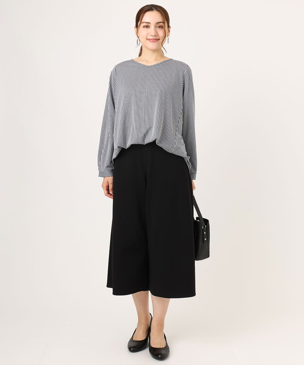OLLLA20099 eur3(エウルキューブ) 【WEB先行販売】【大きいサイズ】キュロットパンツ ブラック(94)