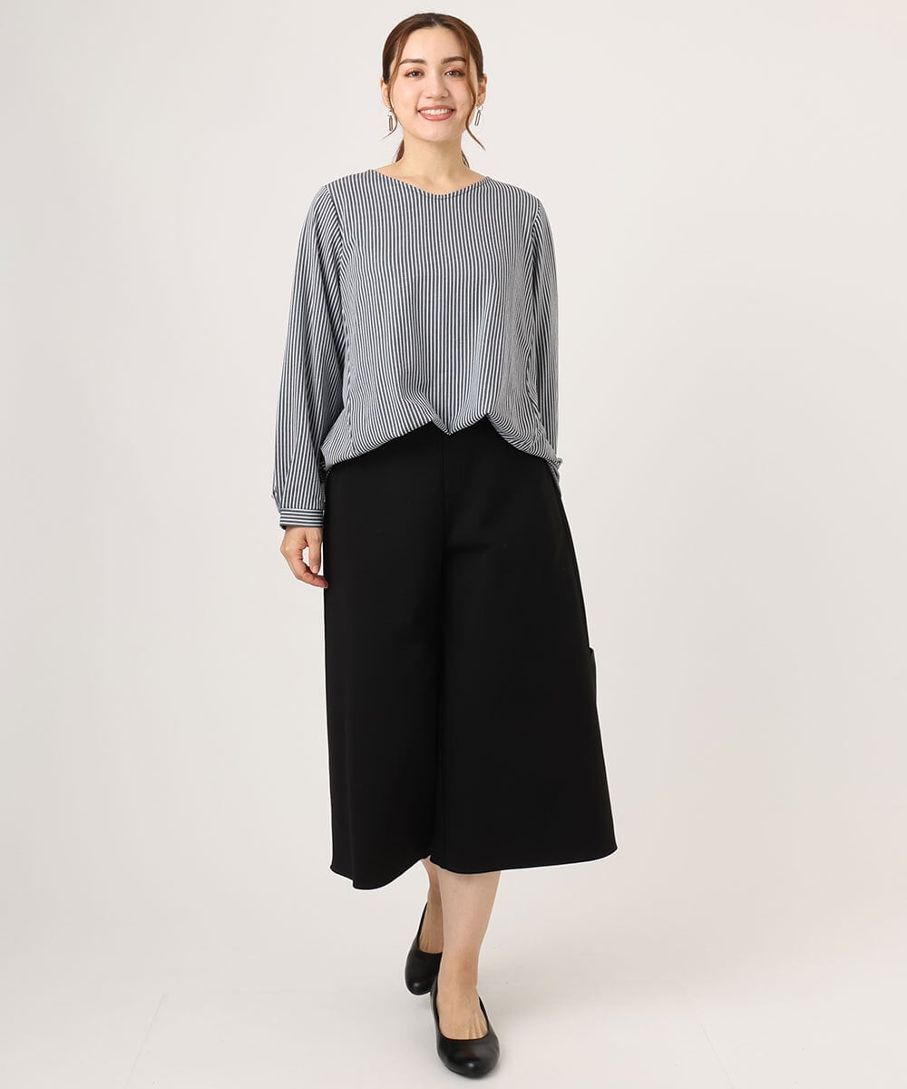 OLLLA20099 eur3(エウルキューブ) 【WEB先行販売】【大きいサイズ】キュロットパンツ ブラック(94)
