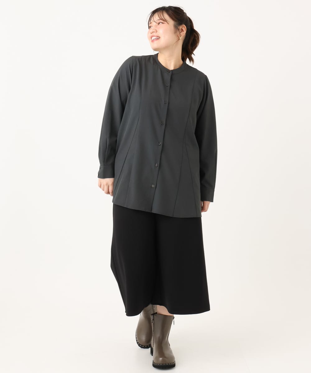 OLLLA20099 eur3(エウルキューブ) 【WEB先行販売】【大きいサイズ】キュロットパンツ ブラック(94)