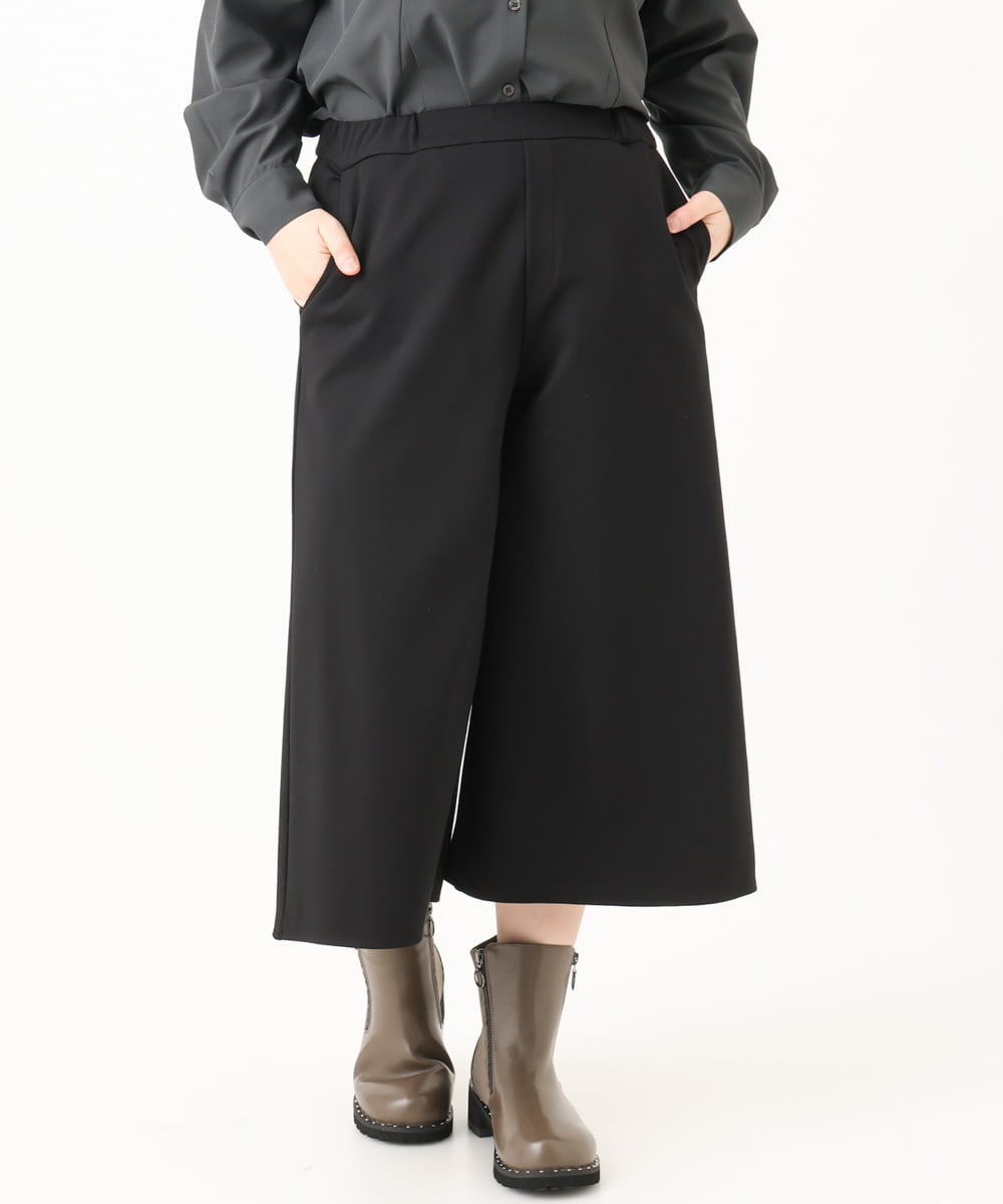 OLLLA20099 eur3(エウルキューブ) 【WEB先行販売】【大きいサイズ】キュロットパンツ ブラック(94)