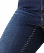 OLLLA21089 eur3(エウルキューブ) 【大きいサイズ】ゆるフィットスキニー裏起毛デニムパンツ ネイビー(57)
