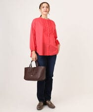 OLLLA21089 eur3(エウルキューブ) 【大きいサイズ】ゆるフィットスキニー裏起毛デニムパンツ ネイビー(57)