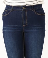 OLLLA21089 eur3(エウルキューブ) 【大きいサイズ】ゆるフィットスキニー裏起毛デニムパンツ ネイビー(57)