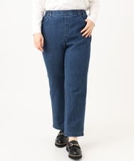 OLLLD01099 eur3(エウルキューブ) 【大きいサイズ】ストレートストレッチデニム ネイビー