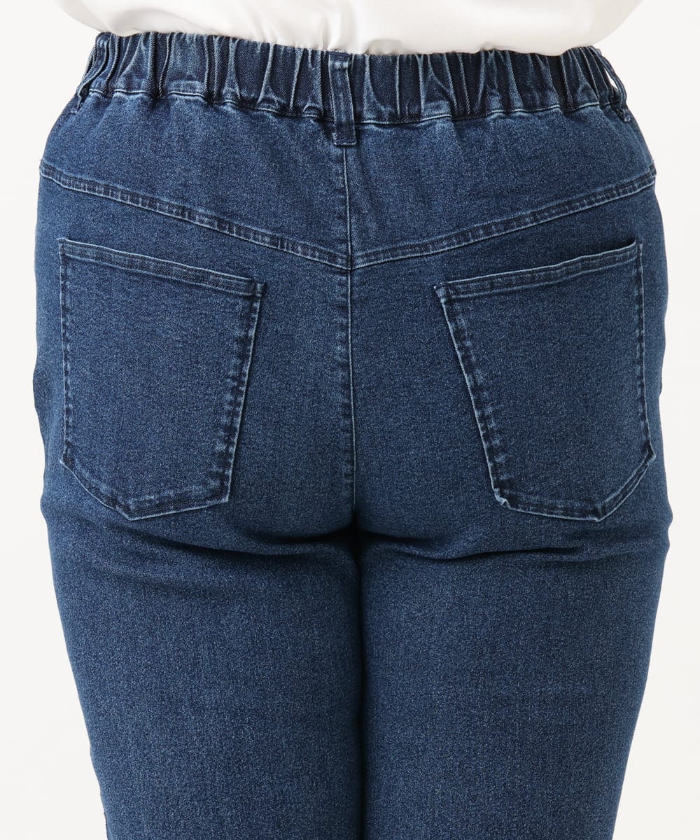 OLLLD01099 eur3(エウルキューブ) 【大きいサイズ】ストレートストレッチデニム ネイビー