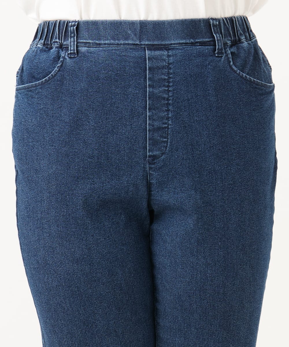 OLLLD01099 eur3(エウルキューブ) 【大きいサイズ】ストレートストレッチデニム ネイビー