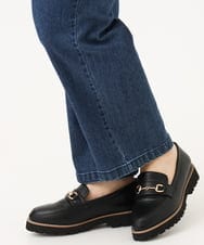 OLLLD01099 eur3(エウルキューブ) 【大きいサイズ】ストレートストレッチデニム ネイビー