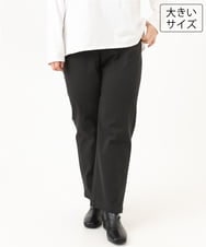 OLLLD01099 eur3(エウルキューブ) 【大きいサイズ】ストレートストレッチデニム ダークグレー