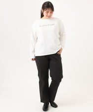OLLLD01099 eur3(エウルキューブ) 【大きいサイズ】ストレートストレッチデニム ダークグレー