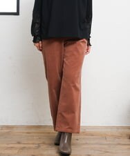 OLLLD02109 eur3(エウルキューブ) 【大きいサイズ】コーデュロイワイドストレートパンツ ピンク