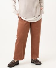 OLLLD02109 eur3(エウルキューブ) 【大きいサイズ】コーデュロイワイドストレートパンツ ピンク