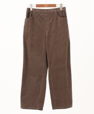 OLLLD02109 eur3(エウルキューブ) 【大きいサイズ】コーデュロイワイドストレートパンツ カーキ