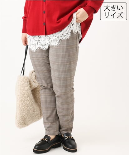 OLLLD10089 eur3 【シリーズ累計販売2万枚！/大きいサイズ】さらさらストレッチ裏起毛テーパードパンツ