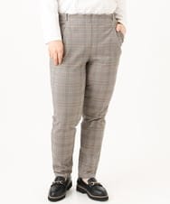 OLLLD10089 eur3(エウルキューブ) 【シリーズ累計販売2万枚！/大きいサイズ】さらさらストレッチ裏起毛テーパードパンツ ダークブラウン