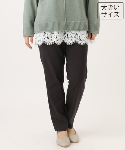 OLLLD10089 eur3 【シリーズ累計販売2万枚！/大きいサイズ】さらさらストレッチ裏起毛テーパードパンツ