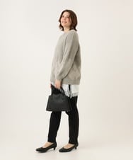 OLLLD10089 eur3(エウルキューブ) 【シリーズ累計販売2万枚！/大きいサイズ】さらさらストレッチ裏起毛テーパードパンツ ブラック