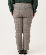 OLLLD11089 eur3(エウルキューブ) 【大きいサイズ】さらさらストレッチ裏起毛ストレートパンツ ダークブラウン