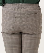 OLLLD11089 eur3(エウルキューブ) 【大きいサイズ】さらさらストレッチ裏起毛ストレートパンツ ダークブラウン