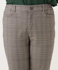 OLLLD11089 eur3(エウルキューブ) 【大きいサイズ】さらさらストレッチ裏起毛ストレートパンツ ダークブラウン