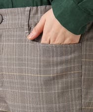OLLLD11089 eur3(エウルキューブ) 【大きいサイズ】さらさらストレッチ裏起毛ストレートパンツ ダークブラウン