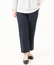 OLLLD16139 eur3(エウルキューブ) 【WEB先行販売】【大きいサイズ/11号サイズあり/洗える/セットアップ対応】カットジョーゼットセンタープレスパンツ ネイビー