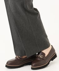 OLLLD17099 eur3(エウルキューブ) 【大きいサイズ/裏起毛】センタープレスストレートパンツ ダークグレー