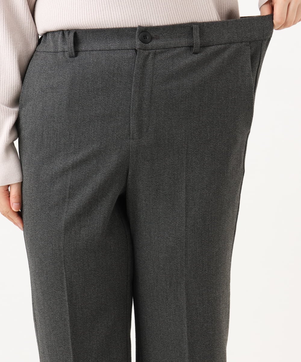 OLLLD17099 eur3(エウルキューブ) 【大きいサイズ/裏起毛】センタープレスストレートパンツ ダークグレー