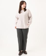 OLLLD17099 eur3(エウルキューブ) 【大きいサイズ/裏起毛】センタープレスストレートパンツ ダークグレー