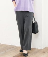 OLLLD17099 eur3(エウルキューブ) 【大きいサイズ/裏起毛】センタープレスストレートパンツ ダークグレー