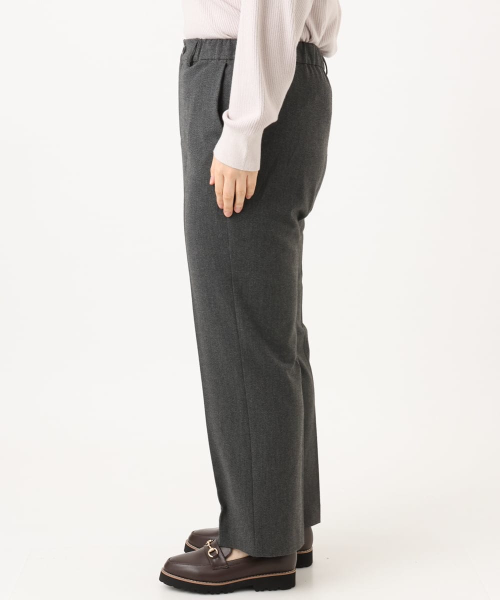 OLLLD17099 eur3(エウルキューブ) 【大きいサイズ/裏起毛】センタープレスストレートパンツ ダークグレー