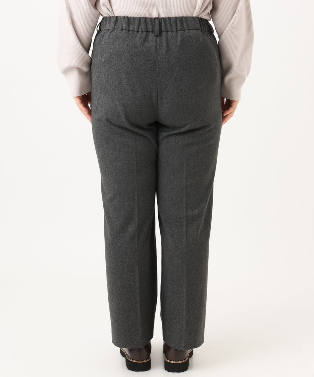 OLLLD17099 eur3(エウルキューブ) 【大きいサイズ/裏起毛】センタープレスストレートパンツ ダークグレー