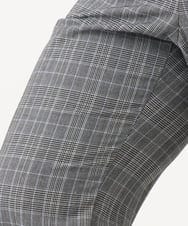 OLLLD19099 eur3(エウルキューブ) 【大きいサイズ/ 裏起毛】センタープレスチェック柄ストレートパンツ グレー