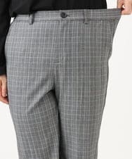 OLLLD19099 eur3(エウルキューブ) 【大きいサイズ/ 裏起毛】センタープレスチェック柄ストレートパンツ グレー