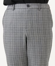 OLLLD19099 eur3(エウルキューブ) 【大きいサイズ/ 裏起毛】センタープレスチェック柄ストレートパンツ グレー
