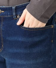 OLLLD21099 eur3(エウルキューブ) 【WEB先行販売】【大きいサイズ/裏起毛】ゆるフィットデニム ネイビー
