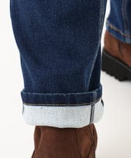 OLLLD21099 eur3(エウルキューブ) 【WEB先行販売】【大きいサイズ/裏起毛】ゆるフィットデニム ネイビー