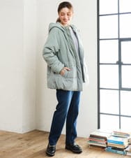 OLLLD21099 eur3(エウルキューブ) 【WEB先行販売】【大きいサイズ/裏起毛】ゆるフィットデニム ネイビー