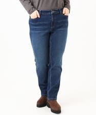 OLLLD21099 eur3(エウルキューブ) 【WEB先行販売】【大きいサイズ/裏起毛】ゆるフィットデニム ネイビー