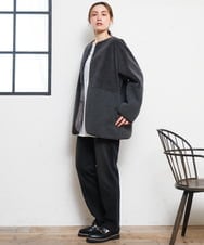 OLLLD21099 eur3(エウルキューブ) 【WEB先行販売】【大きいサイズ/裏起毛】ゆるフィットデニム ブラック