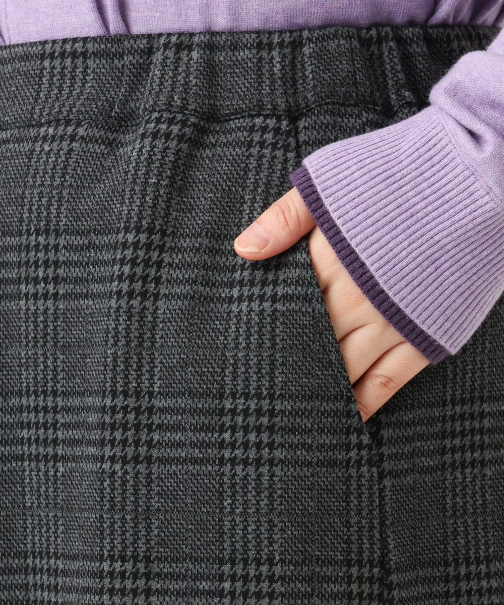OLLLD26099 eur3(エウルキューブ) 【大きいサイズ】ジャージーキュロットパンツ ダークグレー
